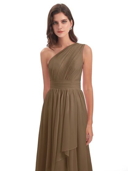 Monserrat One Shoulder High Low Chiffon Bridesmaid Dresses