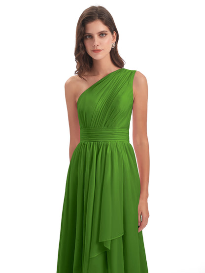 Monserrat One Shoulder High Low Chiffon Bridesmaid Dresses
