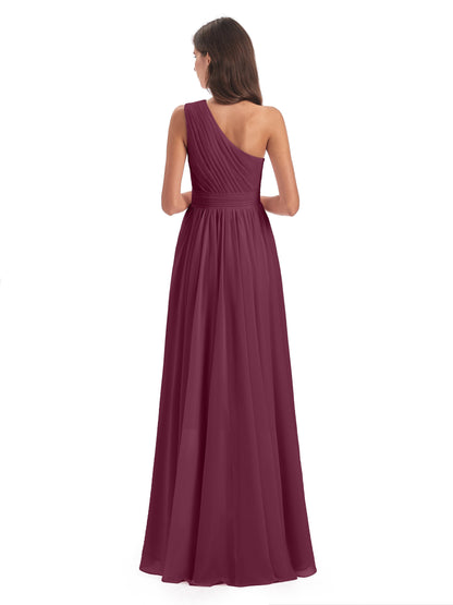 Monserrat One Shoulder High Low Chiffon Bridesmaid Dresses