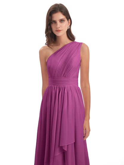 Monserrat One Shoulder High Low Chiffon Bridesmaid Dresses