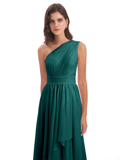 Monserrat One Shoulder High Low Chiffon Bridesmaid Dresses