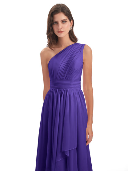 Monserrat One Shoulder High Low Chiffon Bridesmaid Dresses