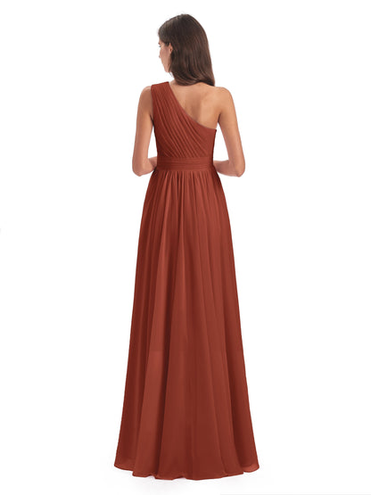 Monserrat One Shoulder High Low Chiffon Bridesmaid Dresses