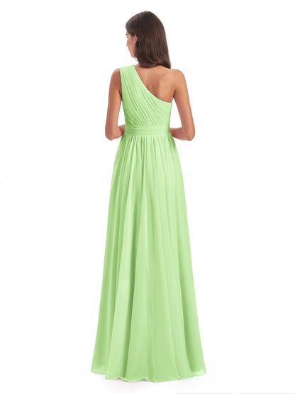 Monserrat One Shoulder High Low Chiffon Bridesmaid Dresses