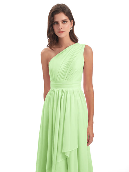 Monserrat One Shoulder High Low Chiffon Bridesmaid Dresses