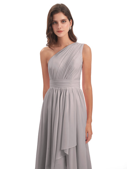 Monserrat One Shoulder High Low Chiffon Bridesmaid Dresses