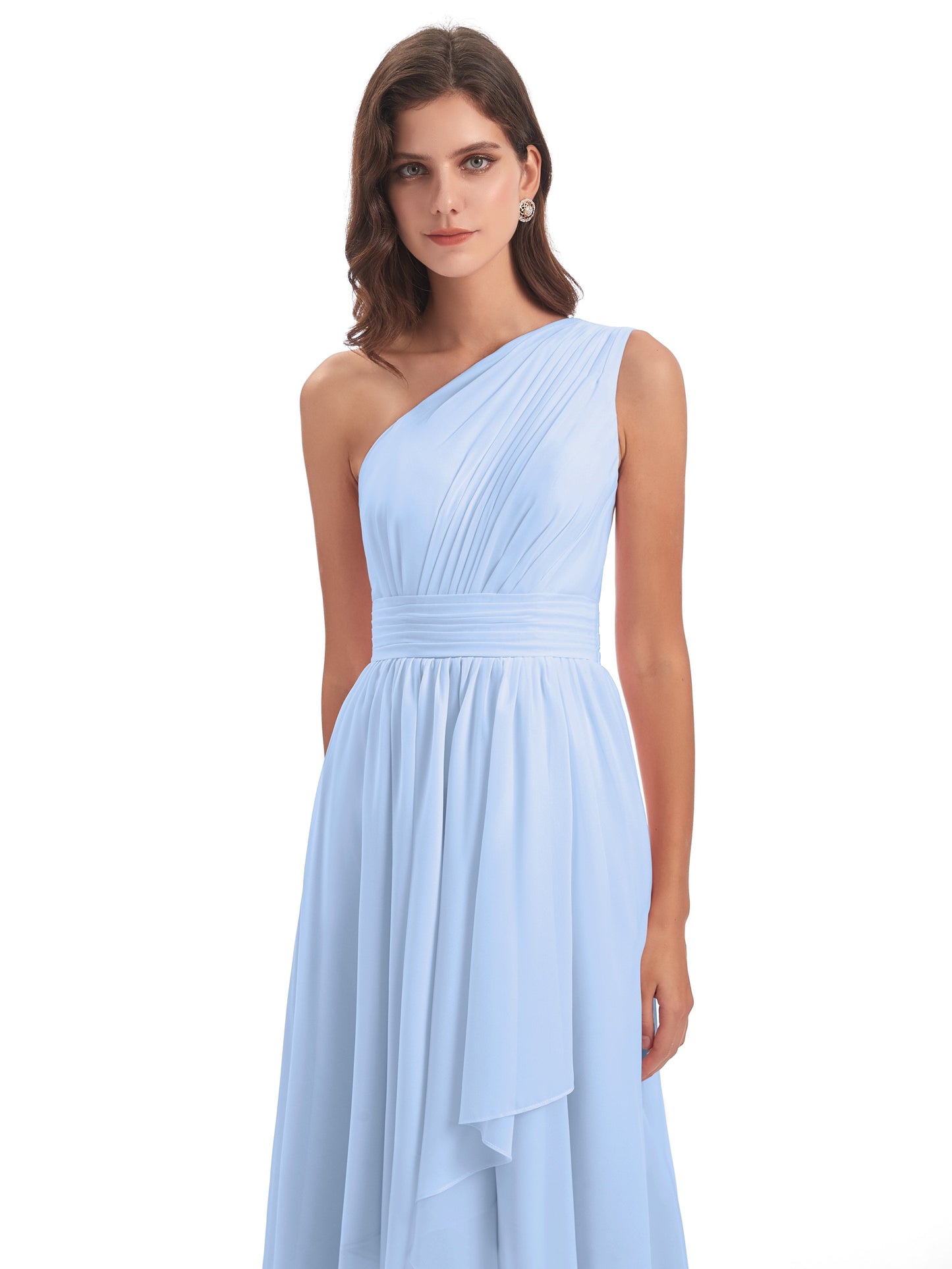 Monserrat One Shoulder High Low Chiffon Bridesmaid Dresses