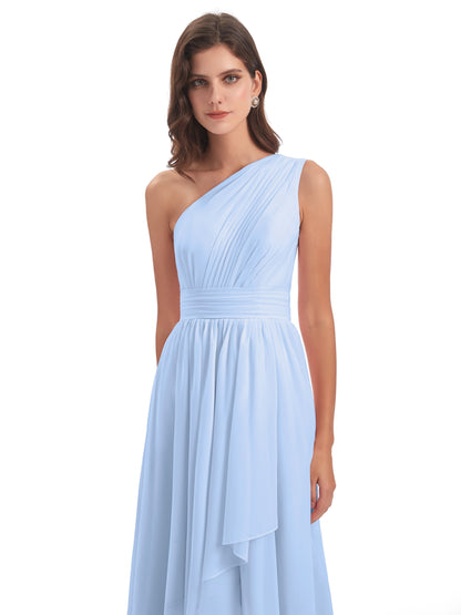 Monserrat One Shoulder High Low Chiffon Bridesmaid Dresses
