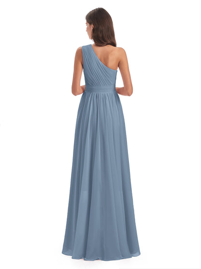 Monserrat One Shoulder High Low Chiffon Bridesmaid Dresses