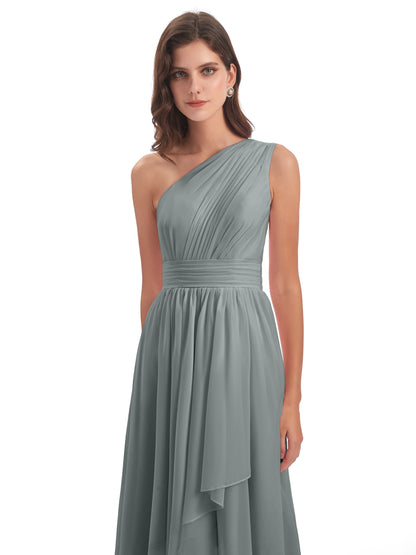 Monserrat One Shoulder High Low Chiffon Bridesmaid Dresses
