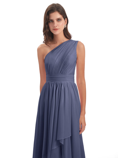 Monserrat One Shoulder High Low Chiffon Bridesmaid Dresses
