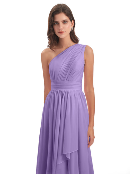 Monserrat One Shoulder High Low Chiffon Bridesmaid Dresses