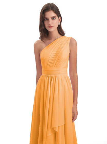 Monserrat One Shoulder High Low Chiffon Bridesmaid Dresses