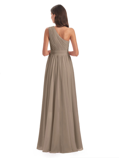 Monserrat One Shoulder High Low Chiffon Bridesmaid Dresses