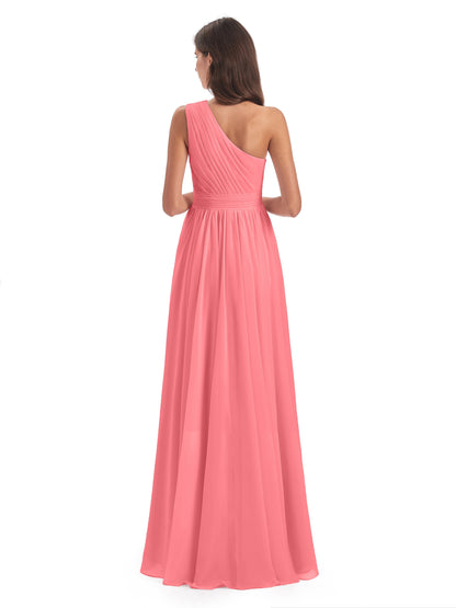 Monserrat One Shoulder High Low Chiffon Bridesmaid Dresses