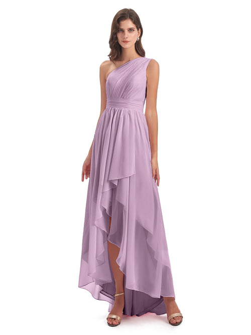 Monserrat One Shoulder High Low Chiffon Bridesmaid Dresses