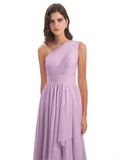 Monserrat One Shoulder High Low Chiffon Bridesmaid Dresses