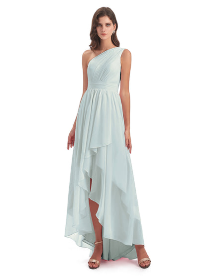 Monserrat One Shoulder High Low Chiffon Bridesmaid Dresses