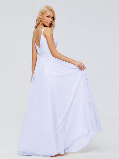 Morgan A-line V Neck Chiffon Bridesmaid Dresses