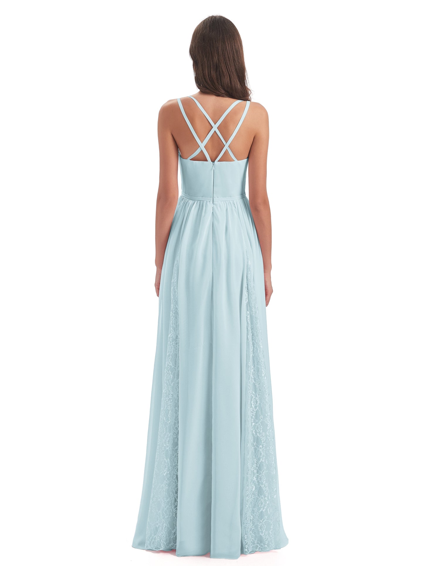 Nathalia Floor Length V-neck Chiffon Bridesmaid Dresses