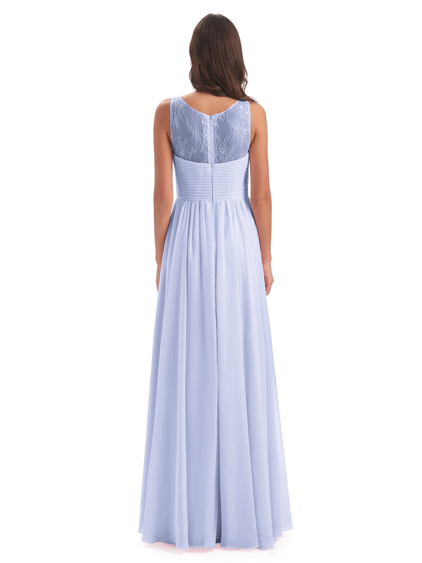 Naya Floor Length Illusion Lace Bridesmaid Dresses