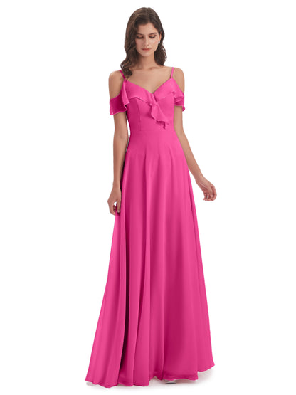 Penelope Sheath Off The Shoulder Long Bridesmaid Dresses