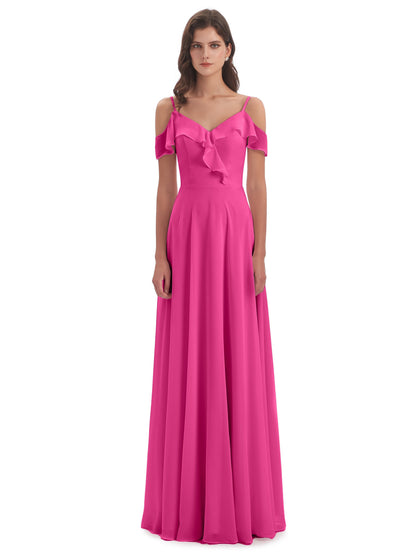 Penelope Sheath Off The Shoulder Long Bridesmaid Dresses