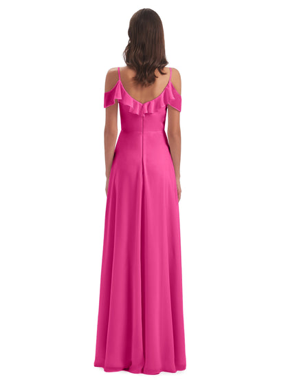 Penelope Sheath Off The Shoulder Long Bridesmaid Dresses