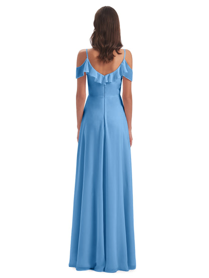 Penelope Sheath Off The Shoulder Long Bridesmaid Dresses