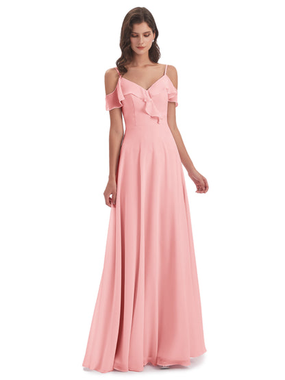 Penelope Sheath Off The Shoulder Long Bridesmaid Dresses