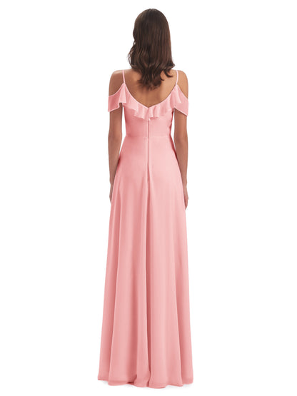Penelope Sheath Off The Shoulder Long Bridesmaid Dresses