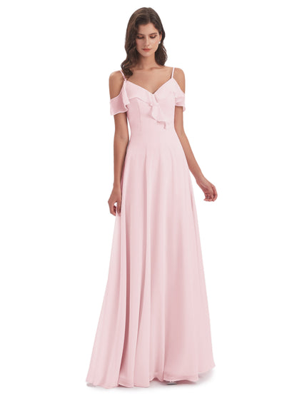 Penelope Sheath Off The Shoulder Long Bridesmaid Dresses