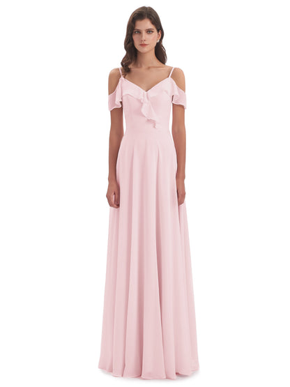 Penelope Sheath Off The Shoulder Long Bridesmaid Dresses