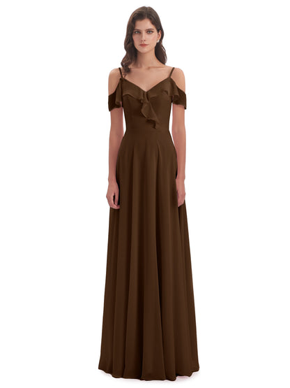 Penelope Sheath Off The Shoulder Long Bridesmaid Dresses