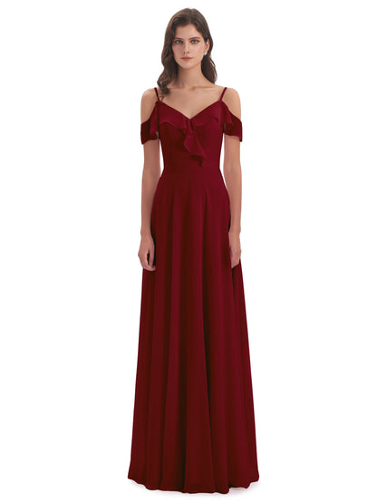 Penelope Sheath Off The Shoulder Long Bridesmaid Dresses