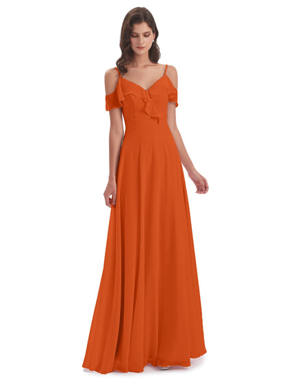 Penelope Sheath Off The Shoulder Long Bridesmaid Dresses