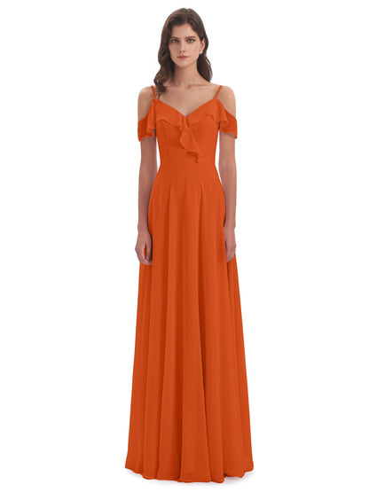 Penelope Sheath Off The Shoulder Long Bridesmaid Dresses