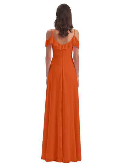 Penelope Sheath Off The Shoulder Long Bridesmaid Dresses