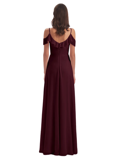 Penelope Sheath Off The Shoulder Long Bridesmaid Dresses