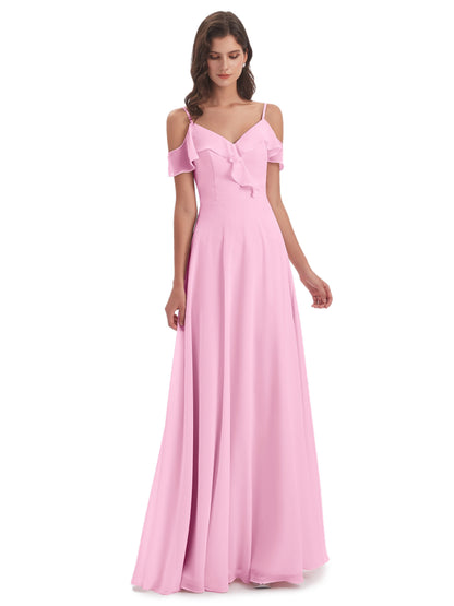 Penelope Sheath Off The Shoulder Long Bridesmaid Dresses
