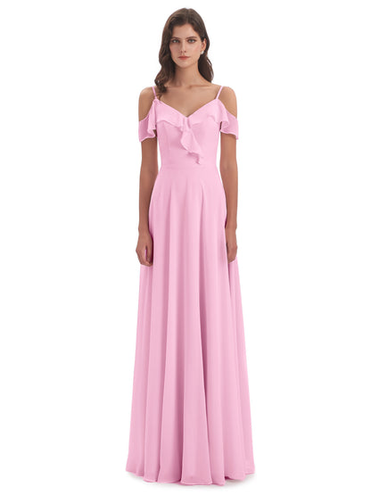Penelope Sheath Off The Shoulder Long Bridesmaid Dresses