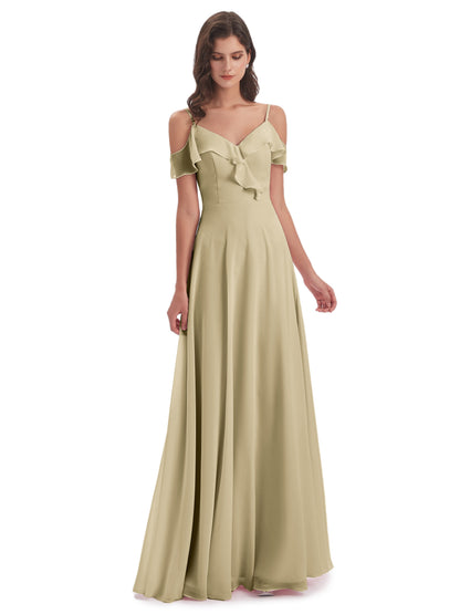 Penelope Sheath Off The Shoulder Long Bridesmaid Dresses