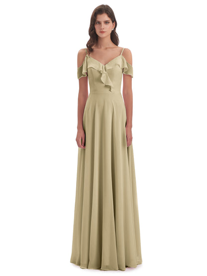 Penelope Sheath Off The Shoulder Long Bridesmaid Dresses