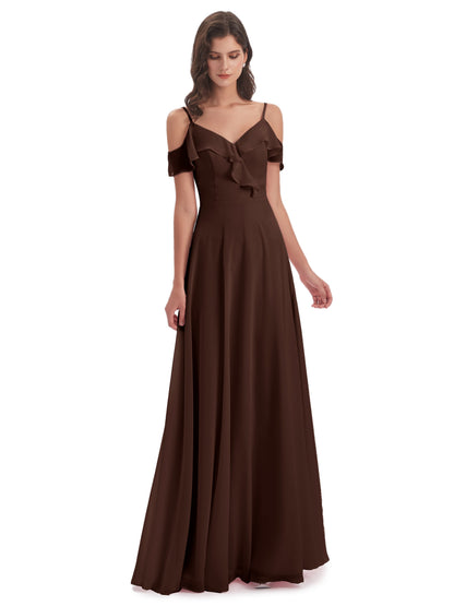 Penelope Sheath Off The Shoulder Long Bridesmaid Dresses
