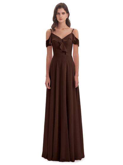 Penelope Sheath Off The Shoulder Long Bridesmaid Dresses