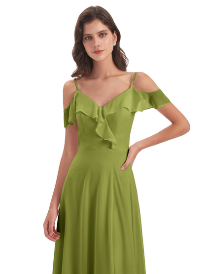 Penelope Sheath Off The Shoulder Long Bridesmaid Dresses