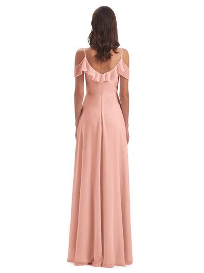 Penelope Sheath Off The Shoulder Long Bridesmaid Dresses