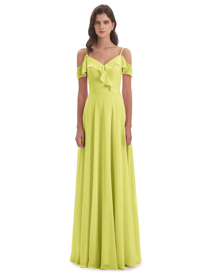 Penelope Sheath Off The Shoulder Long Bridesmaid Dresses