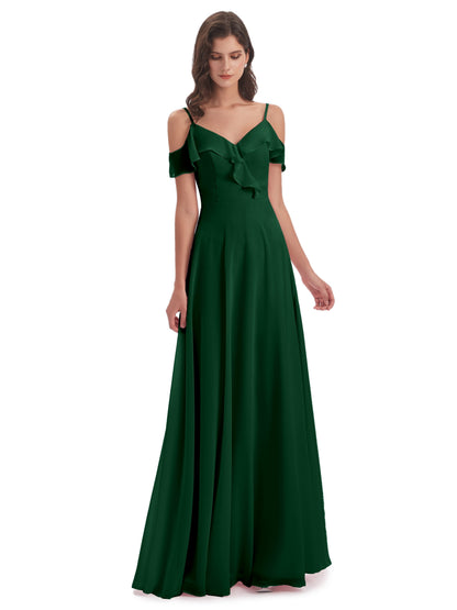 Penelope Sheath Off The Shoulder Long Bridesmaid Dresses