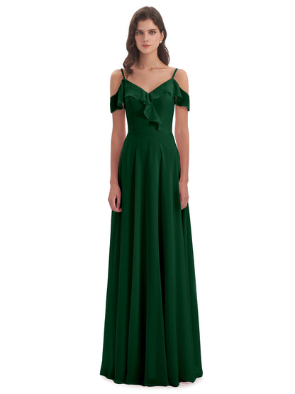Penelope Sheath Off The Shoulder Long Bridesmaid Dresses